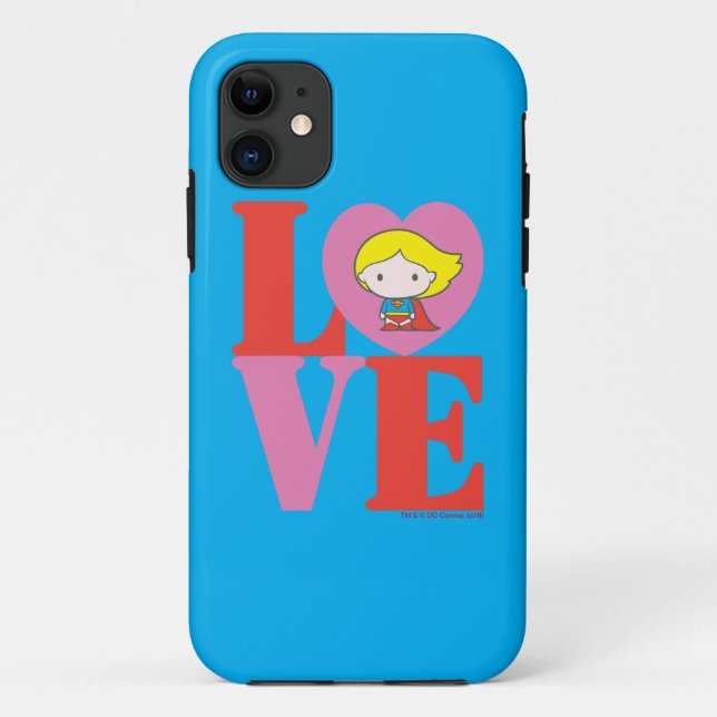 Capa Para iPhone Da Case-Mate Chibi Supergirl LOVE (Verso)