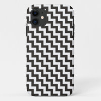 Chic Black and White Diagonal Chevrons