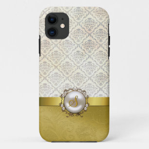 Capa Para iPhone Da Case-Mate Chic Dourado Tone & Cream Damask iPhone 5 Case