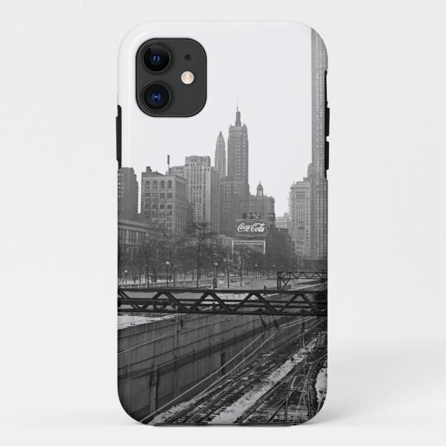 Capa Para iPhone Da Case-Mate Chicago Rail Yards Michigan Avenue 1960's Photo (Verso)