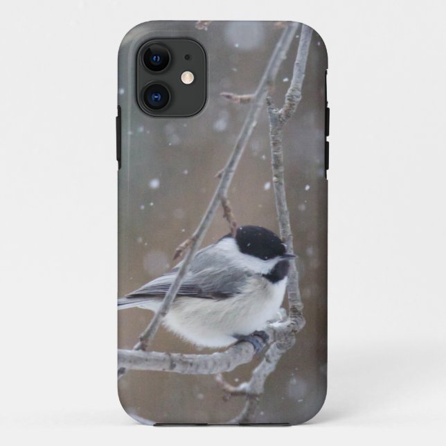 Capa Para iPhone Da Case-Mate Chickadee Preto-tampado - aves canoras (Verso)