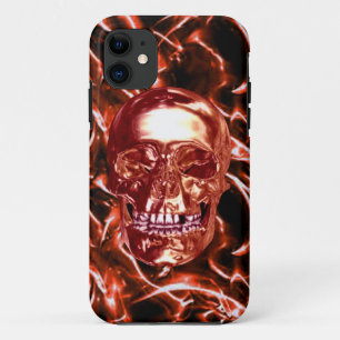 Capa Para iPhone Da Case-Mate Chrome Vermelho Elétrico Crânio 5 Caso