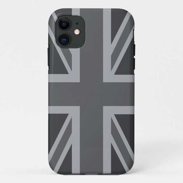 Capa Para iPhone Da Case-Mate Cinza Black Classic Union Jack British(UK) Flag (Verso)