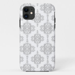 Capa Para iPhone Da Case-Mate Cinza Claro e Damasko Antigo Branco