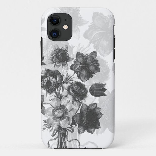 Capa Para iPhone Da Case-Mate Cinza Flor Buquê Personalizado iphone 5 Case (Verso)