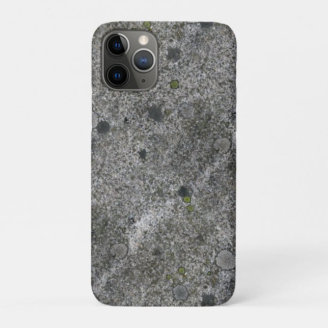 Capa Para iPhone Da Case-Mate Cinza Granite Rock com Moss Verdes (Verso)