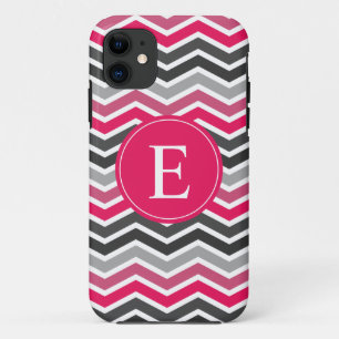 Capa Para iPhone Da Case-Mate Cinza rosa Cinza Chevron Monograma