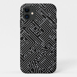 Capa Para iPhone Da Case-Mate Circuitos - preto no branco