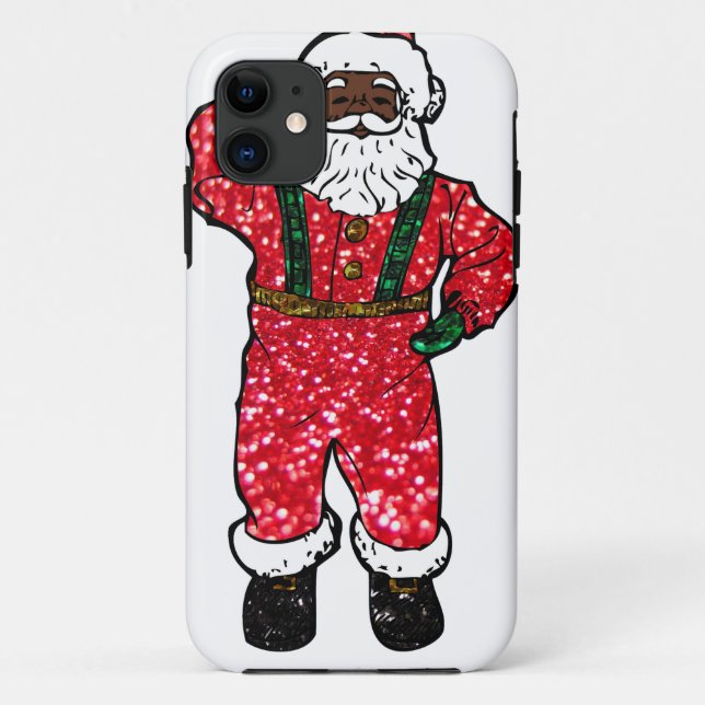 Capa Para iPhone Da Case-Mate claus de santa preto-brilhante (Verso)