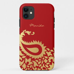Capa Para iPhone Da Case-Mate Cobrir do iPhone 5 do vermelho indiano de Paisleys