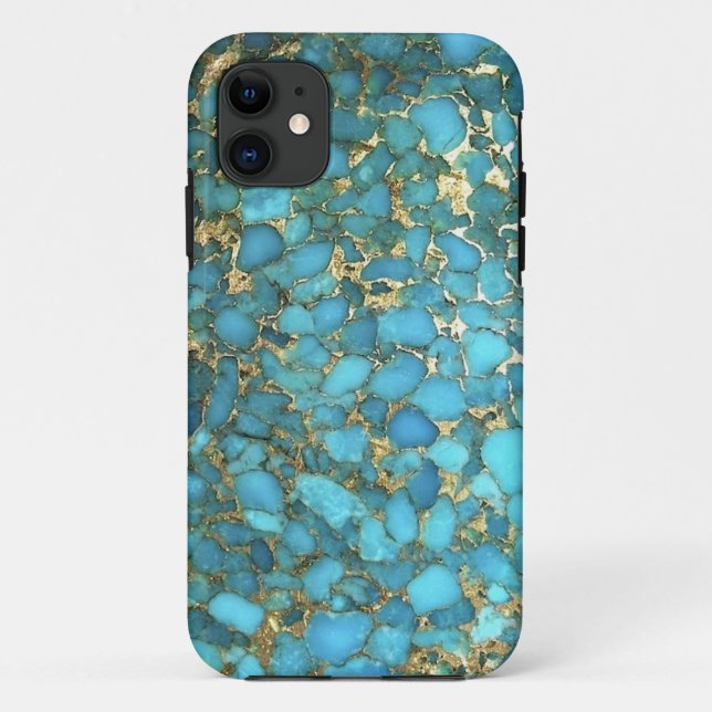 Capa Para iPhone Da Case-Mate Cobrir do telefone do teste padrão de turquesa (Verso)