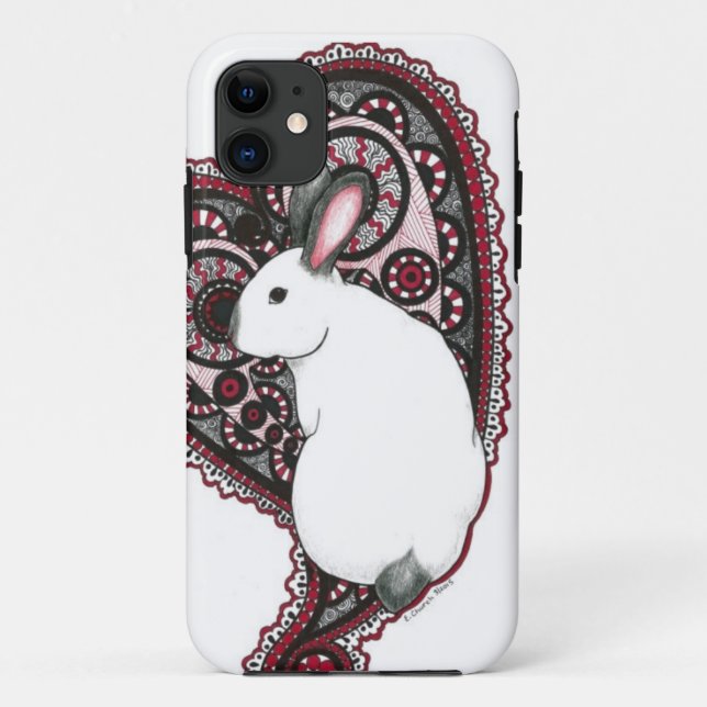 Capa Para iPhone Da Case-Mate Cobrir do telemóvel do coelho do rubi (Verso)