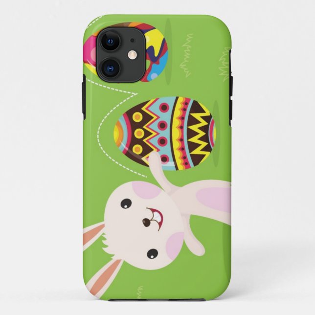 Capa Para iPhone Da Case-Mate Coelhinho da Páscoa brincalhão com ovos pintados (Verso)