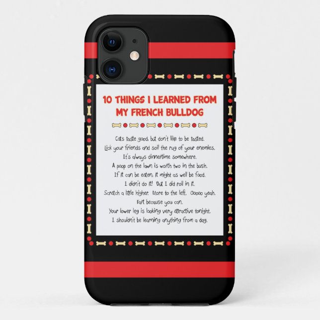 Capa Para iPhone Da Case-Mate Coisas que engraçadas eu aprendi de meu buldogue (Verso)