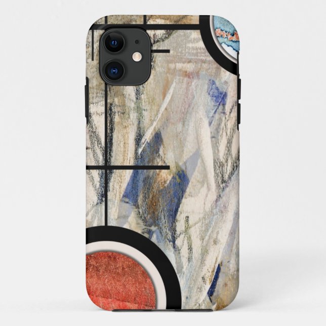Capa Para iPhone Da Case-Mate colagem da arte abstracta, meios mistos e aguarela (Verso)