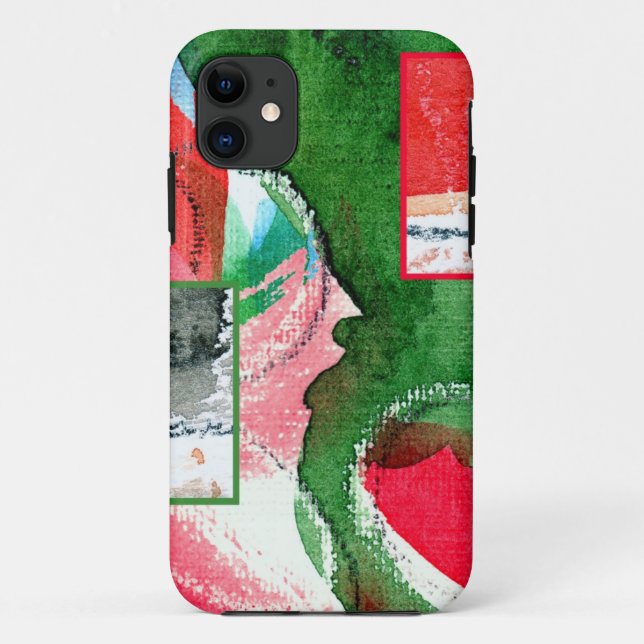 Capa Para iPhone Da Case-Mate colagem da arte abstracta, meios mistos e aguarela (Verso)