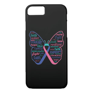 Capa Para iPhone Da Case-Mate Colagem de Palavras da Borboleta do Cancer da Tiro