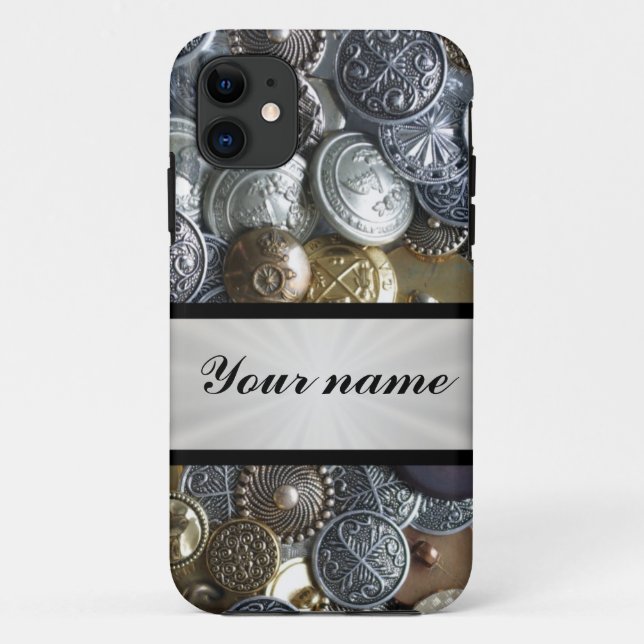 Capa Para iPhone Da Case-Mate Coleção de Botões Metálicos (Verso)