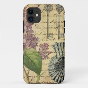 Capa Para iPhone Da Case-Mate conchas de lilac, de vintage, cinza