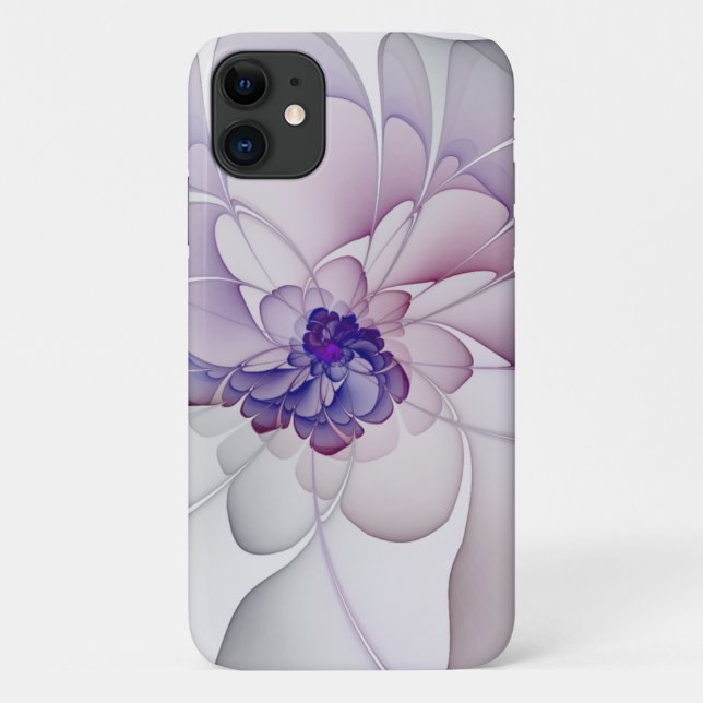 Capa Para iPhone Da Case-Mate Coquete Floral abstrato Purple (Verso)