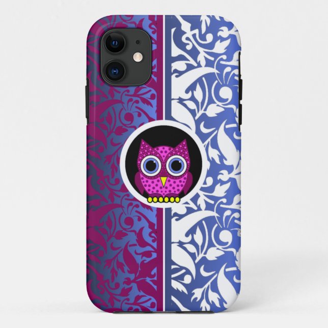 Capa Para iPhone Da Case-Mate cor damasco com coruja (Verso)
