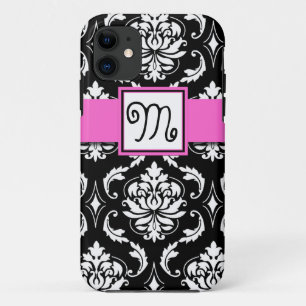 CAPA PARA iPhone DA Case-Mate COR DAMASCO INICIAL, COR-DE-ROSA, PRETA FEMININO