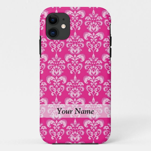 Capa Para iPhone Da Case-Mate Cor damasco rosa quente (Verso)