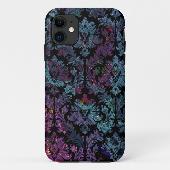 Capa Para iPhone Da Case-Mate Cor damasco roxa e azul (Verso)