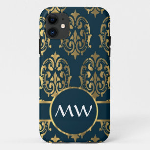 Capa Para iPhone Da Case-Mate cor damasco verde Dourada e lacrimogênea