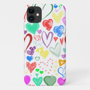 Capa Para iPhone Da Case-Mate Corações Coloridos, Motif Cardíaco - Verde Azul