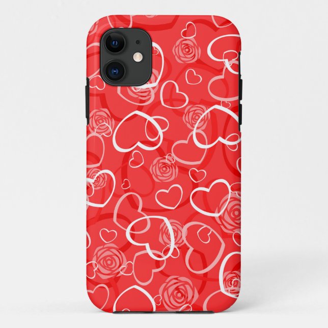 Capa Para iPhone Da Case-Mate Corações e Rosas Vermelhas (Verso)