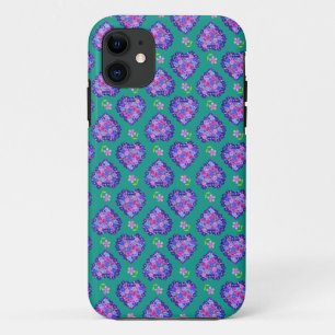 Capa Para iPhone Da Case-Mate Corações Florais e Flores Pequenas em Verde