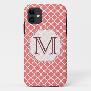 Capa Para iPhone Da Case-Mate Coral Quaterfoil Latti Monograma IPHONE 5 Caso
