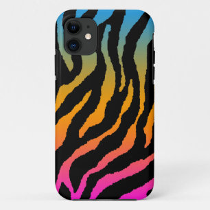 Capa Para iPhone Da Case-Mate Corey Tiger 80s Listras de Tigre Neon (Arco-íris N