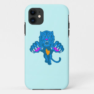Capa Para iPhone Da Case-Mate Corey Tiger 80s Neon Pouncing Tiger (Blue)