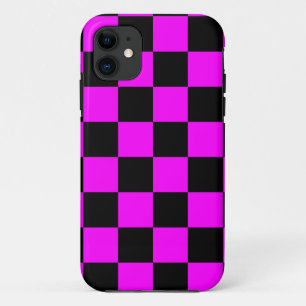 Capa Para iPhone Da Case-Mate Corey Tiger 80s Neon Xadrez (Rosa Fúcsia)