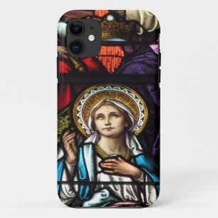Capa Para iPhone Da Case-Mate Coroação do vitral abençoado da Virgem Maria