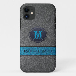 Capa Para iPhone Da Case-Mate Couro azul e preto da cerceta