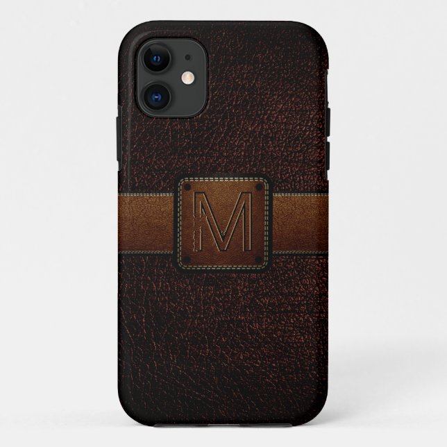 Capa Para iPhone Da Case-Mate Couro castanho parece marrom (Verso)