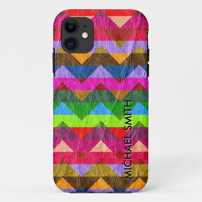 Capa Para iPhone Da Case-Mate Couro-Cevron #2 (Verso)