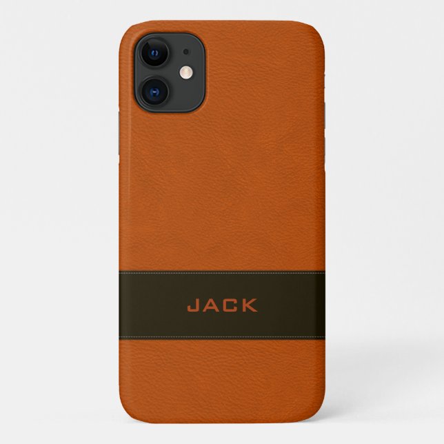 Capa Para iPhone Da Case-Mate Couro personalizado da laranja do falso (Verso)
