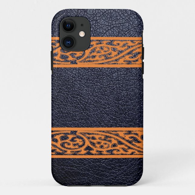 Capa Para iPhone Da Case-Mate Couro Preto Moderno (Verso)