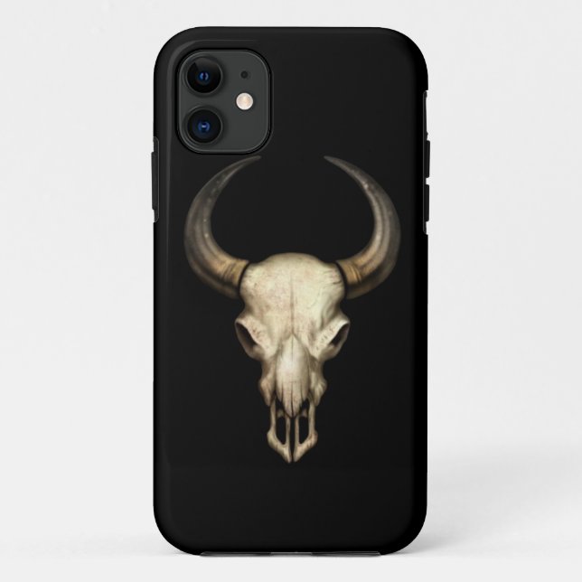 Capa Para iPhone Da Case-Mate Crânio de Bull no preto (Verso)