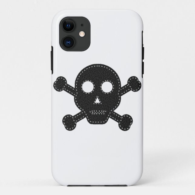 Capa Para iPhone Da Case-Mate Crânio de Feltro Negro (Verso)