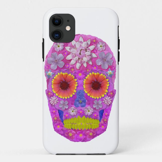 Capa Para iPhone Da Case-Mate Crânio de Flor 2 (Verso)