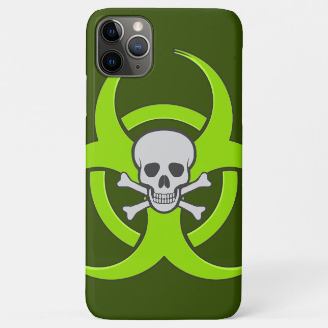 Capa Para iPhone Da Case-Mate Crânio verde de perigo biológico (Verso)