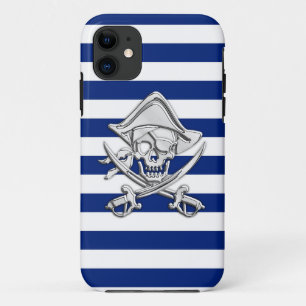 Capa Para iPhone Da Case-Mate Cromo como Pirata em Decoração de Stripes Náuti