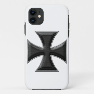 Capa Para iPhone Da Case-Mate Cruz do ferro da fibra do carbono - preto