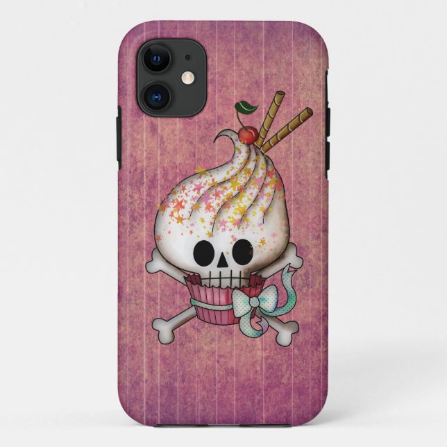 Capa Para iPhone Da Case-Mate Cupcake doce do crânio (Verso)