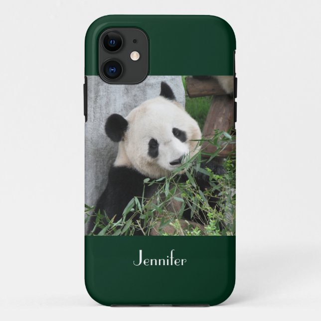 Capa Para iPhone Da Case-Mate Cute Giant Panda Green Background, Name,  (Verso)